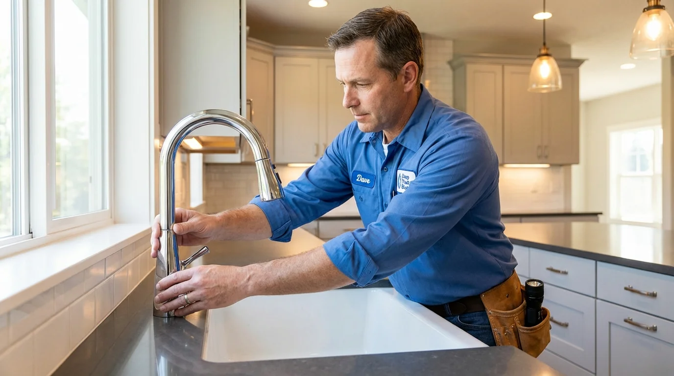 Kitchen faucet installation by Johns Plumbing LLC in Lawnside
